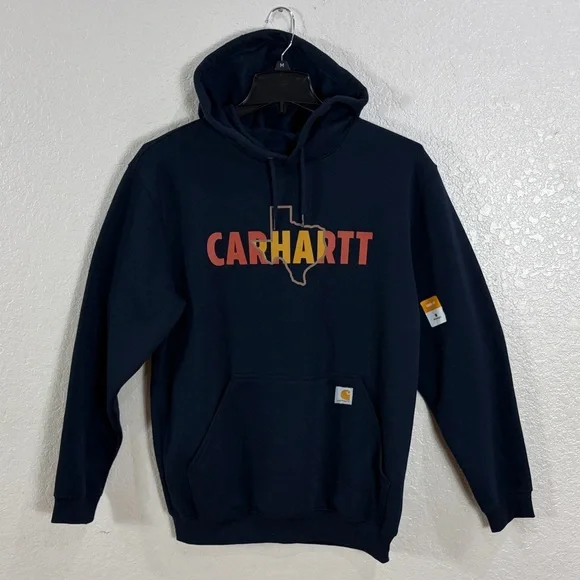 Carhartt Men's Navy Hoodie Sweater,Size M - Picture 7 of 17